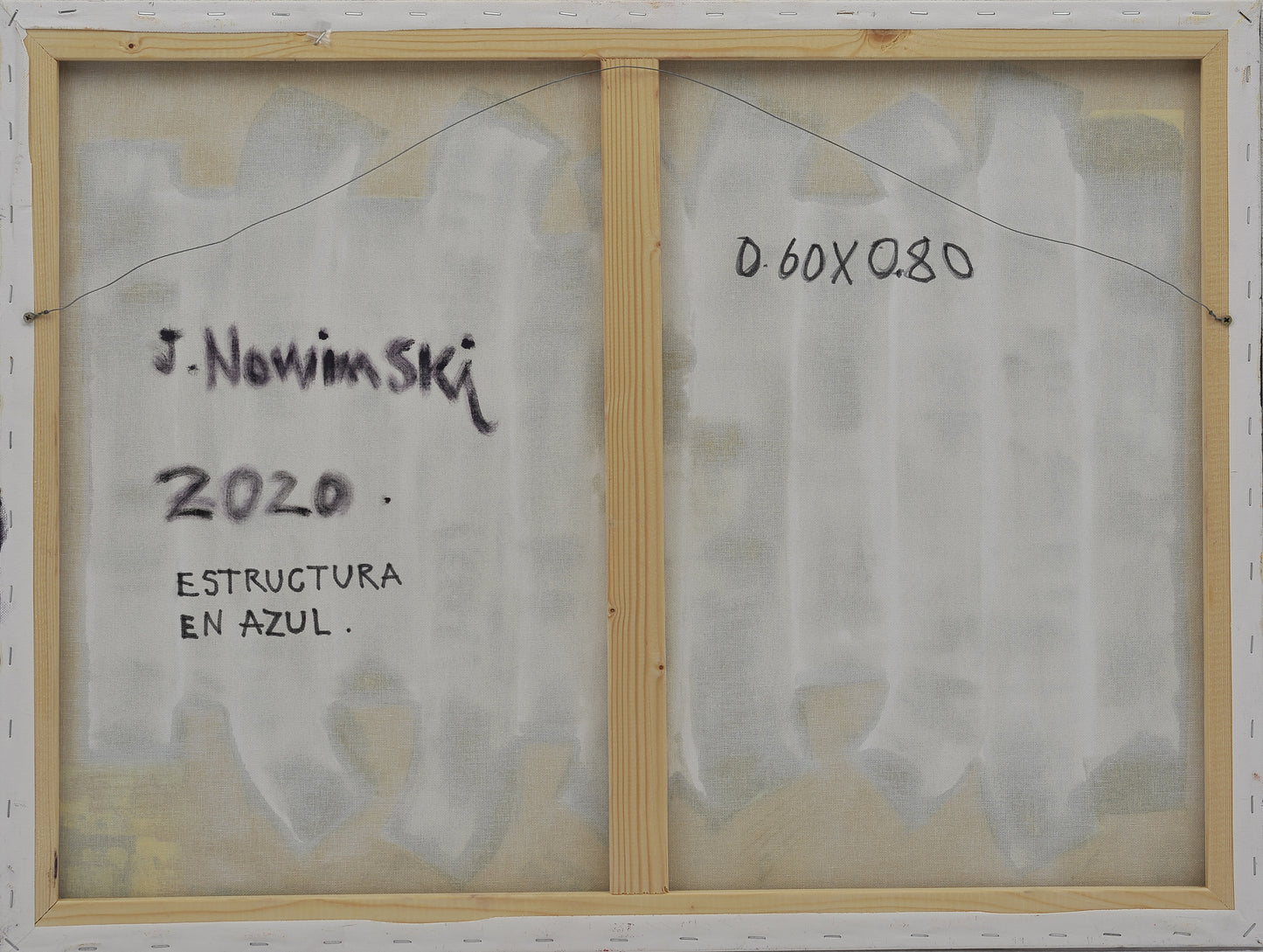 ESTRUCTURA EN AZUL. Jaime Nowinski, Uruguay. Año 2020, 60x80cm
