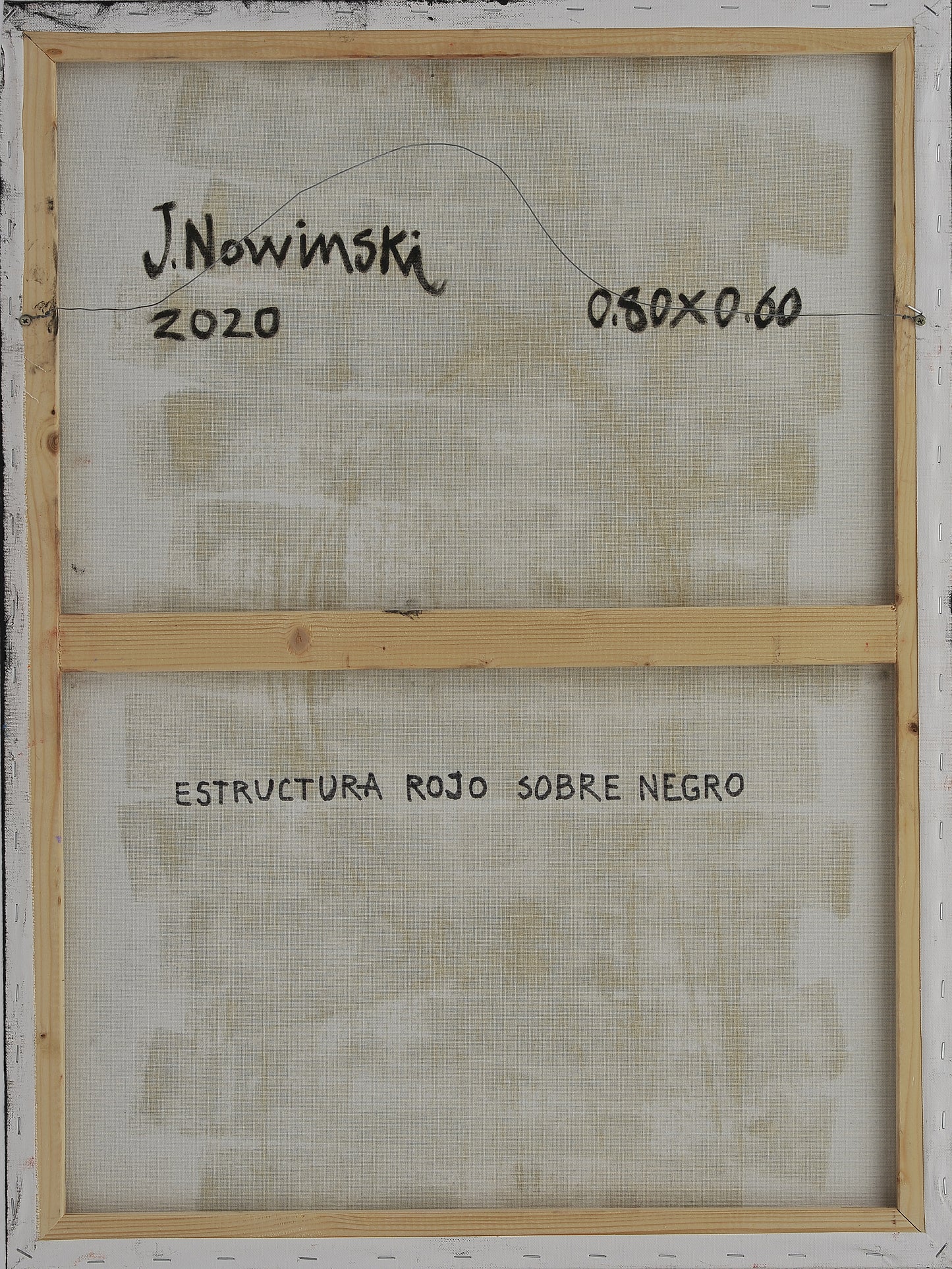 ESTRUCTURA SOBRE NEGRO. Jaime Nowinski, Uruguay. Año 2020, 80x60cm
