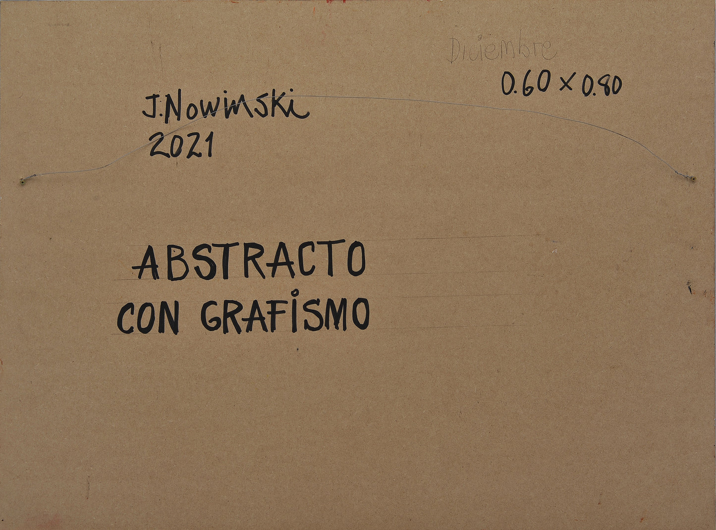 ABSTRACTO CON GRAFISMO. Jaime Nowinski, Uruguay. Año 2021, 60x80cm