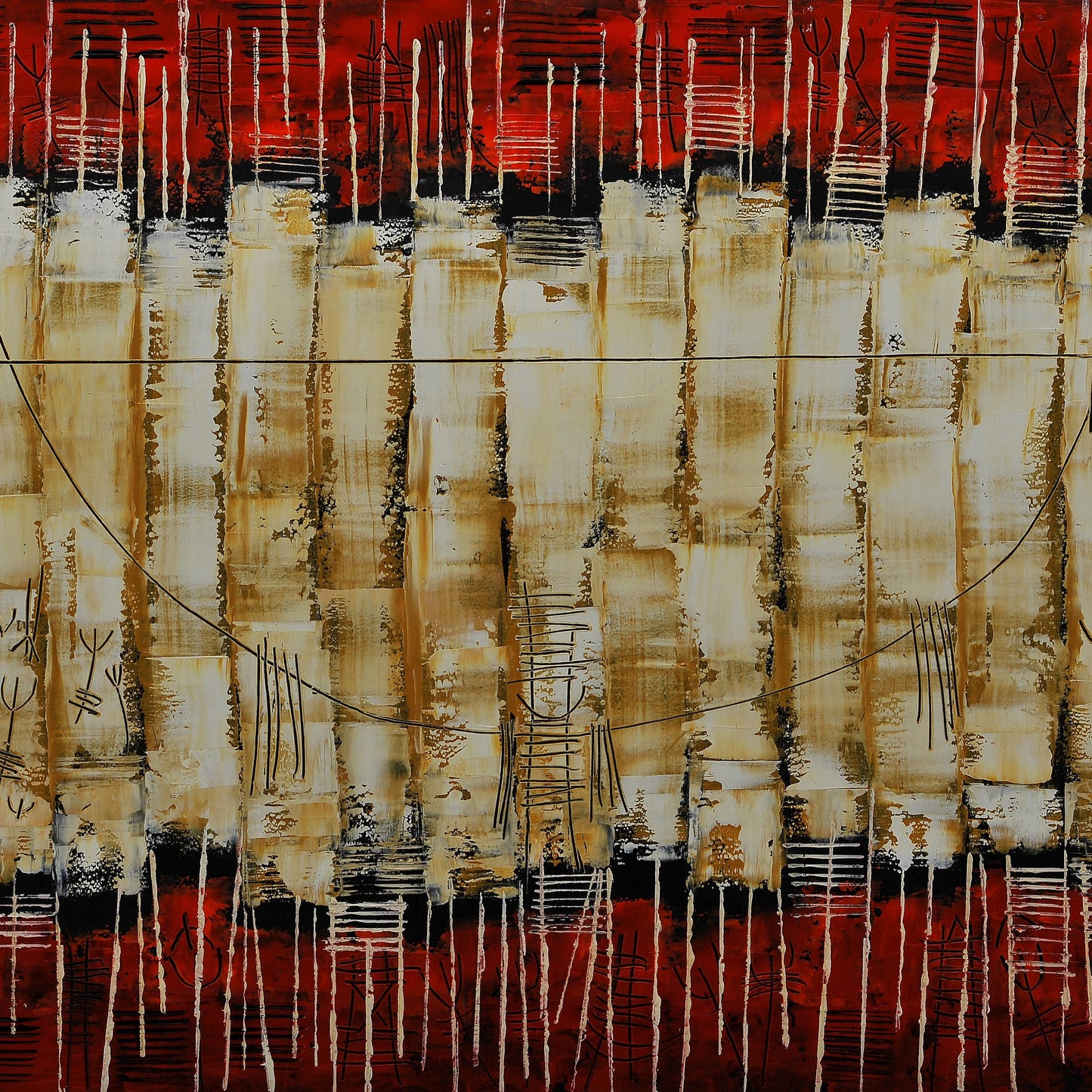 ABSTRACTO CON SIGNOS. Jaime Nowinski, Uruguay. Año 2021, 68x100cm