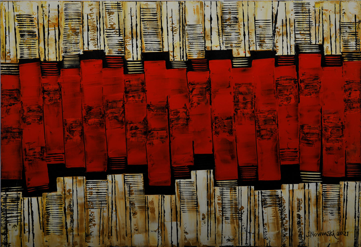 ESTRUCTURA ABSTRACTA 5. Jaime Nowinski, Uruguay. Año 2021, 68x100cm