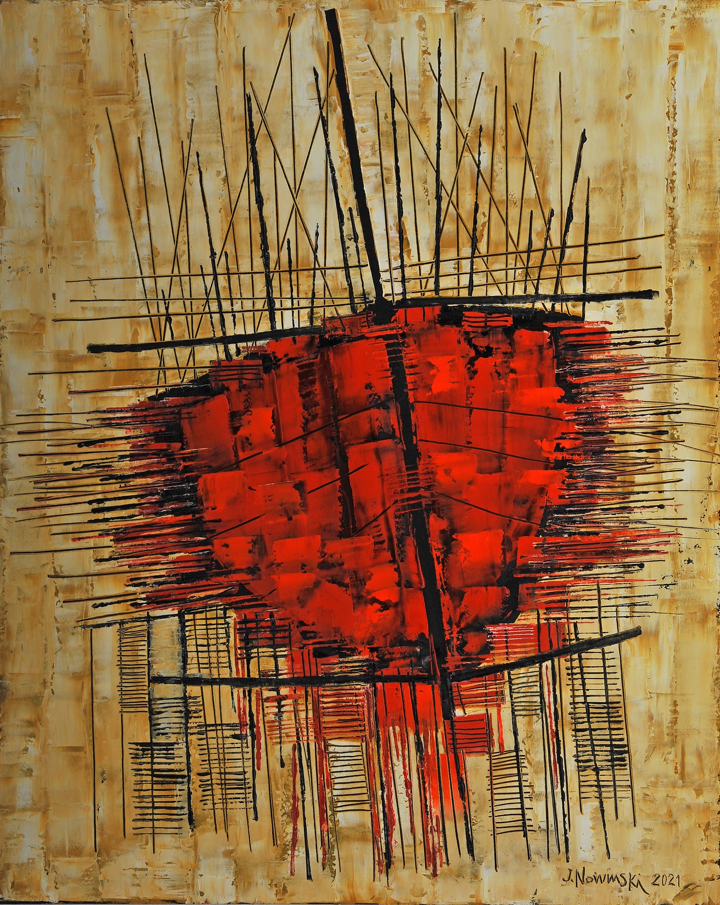 BARCA ABSTRACTA. Jaime Nowinski, Uruguay. Año 2021, 85x68cm