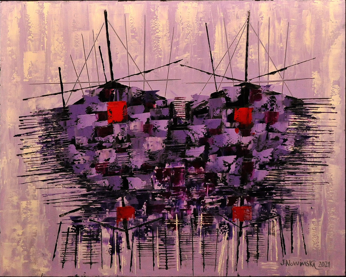 CONCIERTO EN VIOLETAS 2. Jaime Nowinski, Uruguay. Año 2021, 68.5x85cm