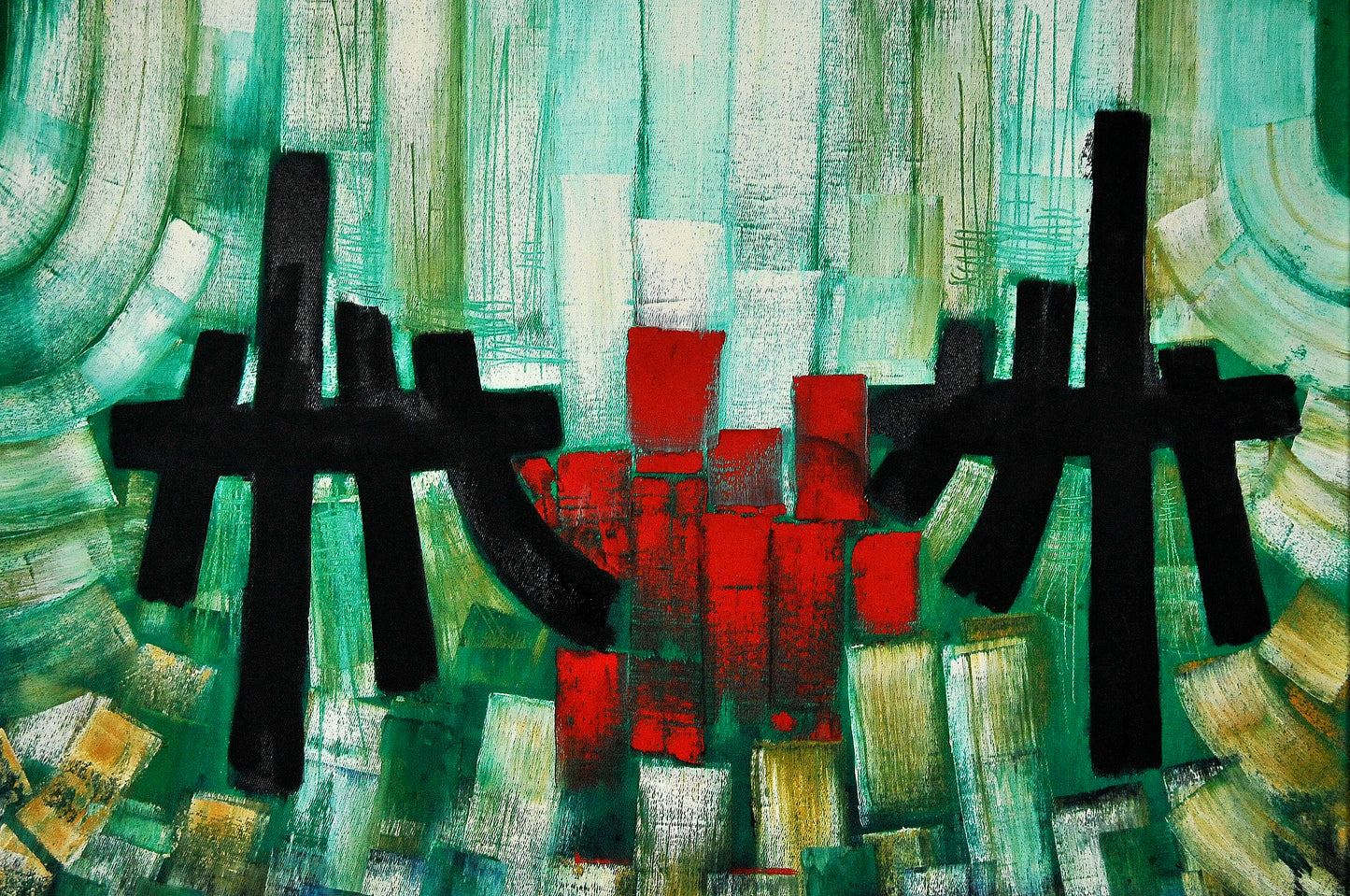 ROJO EN VERDE. Jaime Nowinski, Uruguay. Año 2006, 65x75cm