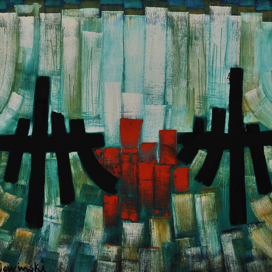 ROJO EN VERDE. Jaime Nowinski, Uruguay. Año 2006, 65x75cm