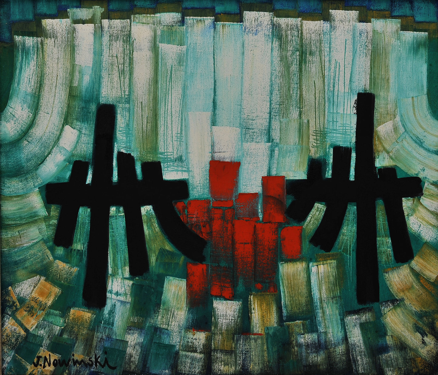 ROJO EN VERDE. Jaime Nowinski, Uruguay. Año 2006, 65x75cm