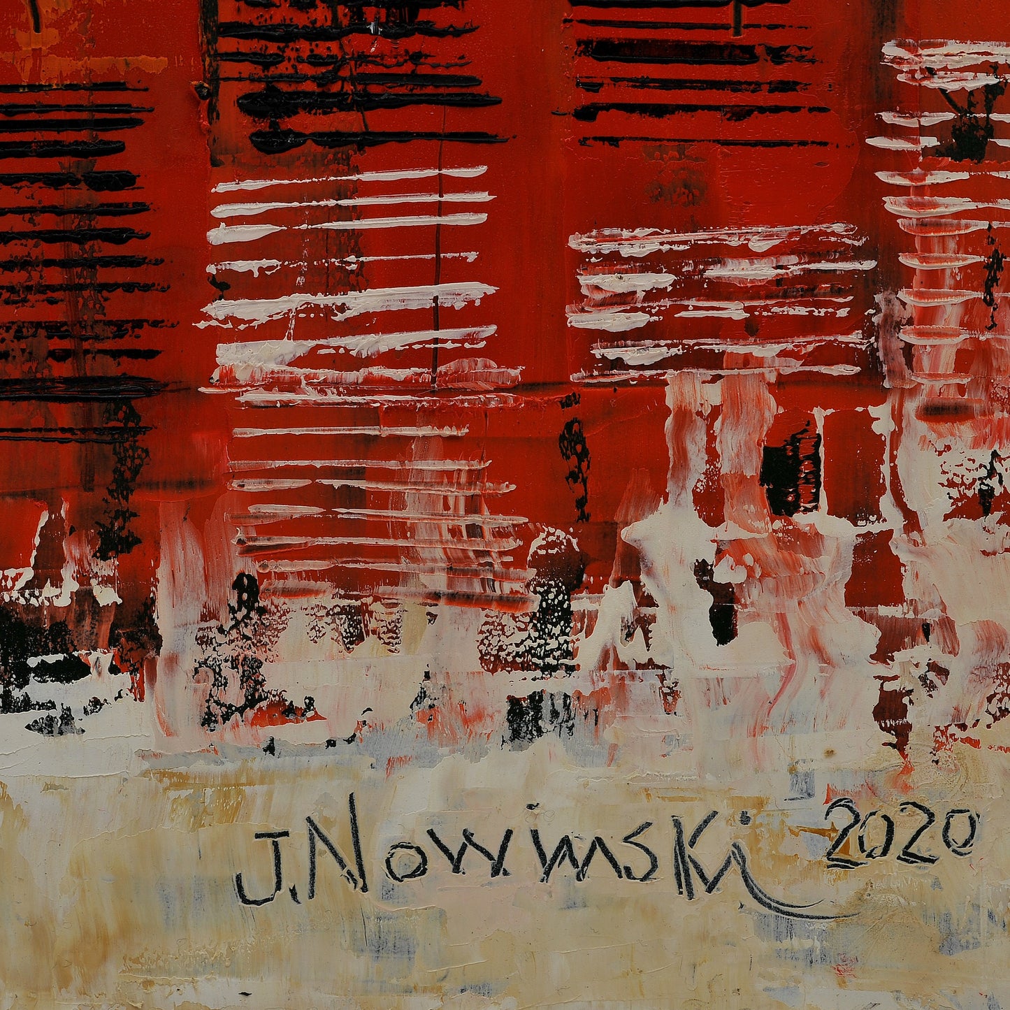 TRANSPARENCIAS SOBRE ROJOS. Jaime Nowinski, Uruguay. Año 2020, 92x68.8cm