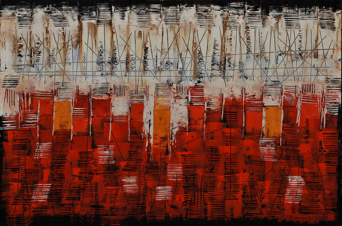 ABSTRACTO. Jaime Nowinski, Uruguay. Año 2020, 68.5x100cm