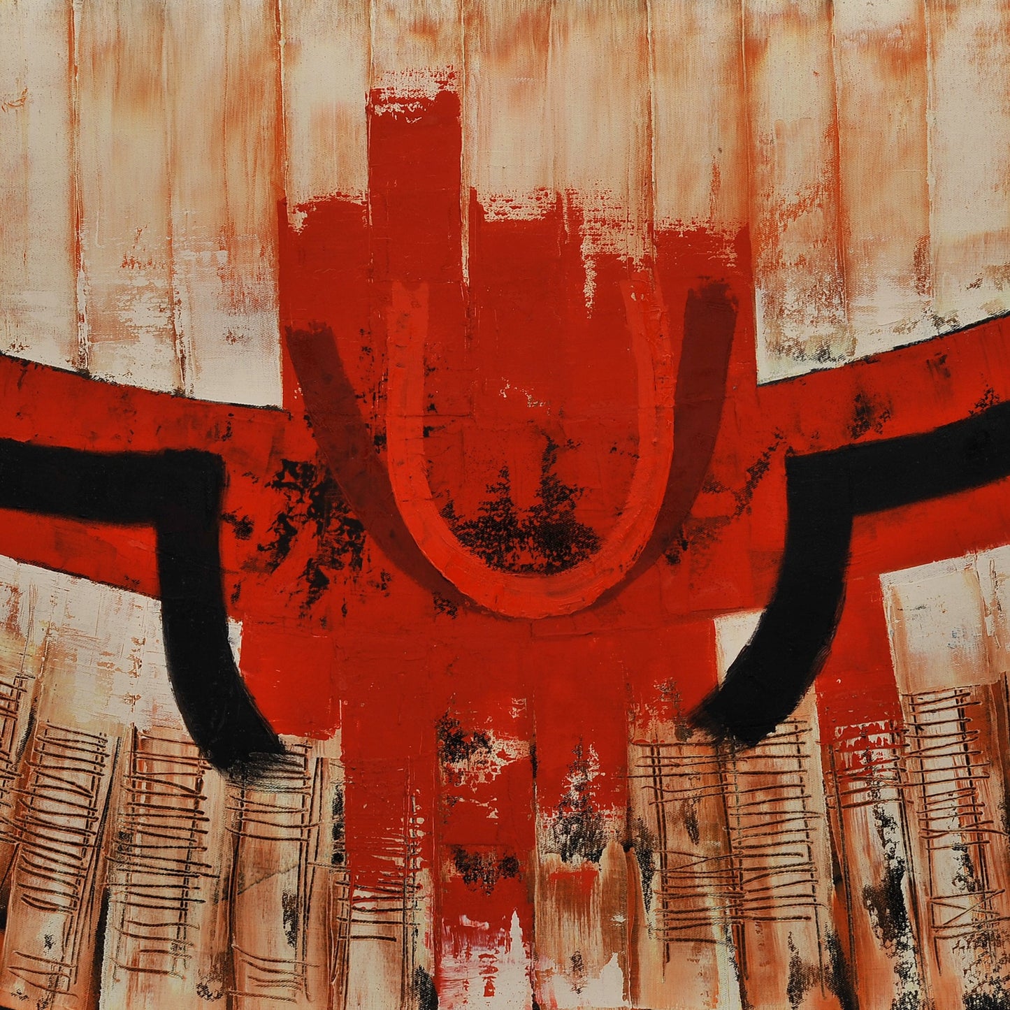 ABSTRACTO EN ROJO. Jaime Nowinski, Uruguay. Año 2012, 80x115cm