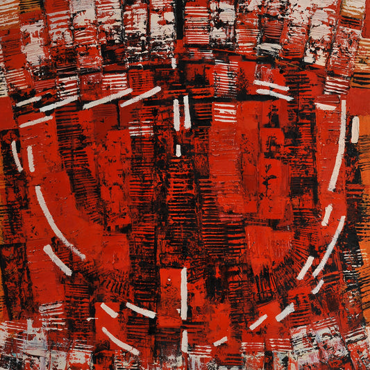 BARCA ABSTRACTA ROJA. Jaime Nowinski, Uruguay. Año 2018, 115x80cm