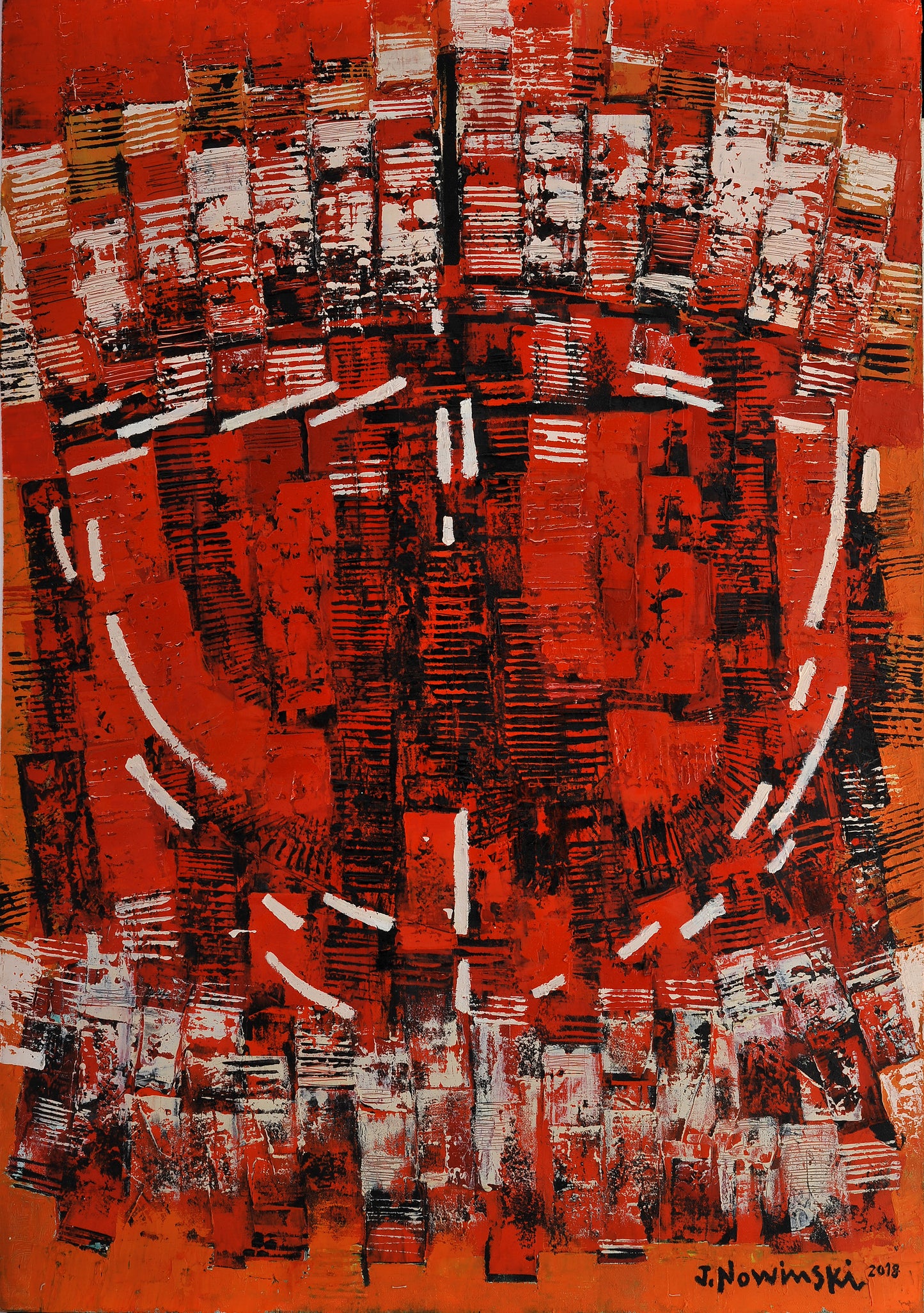 BARCA ABSTRACTA ROJA. Jaime Nowinski, Uruguay. Año 2018, 115x80cm