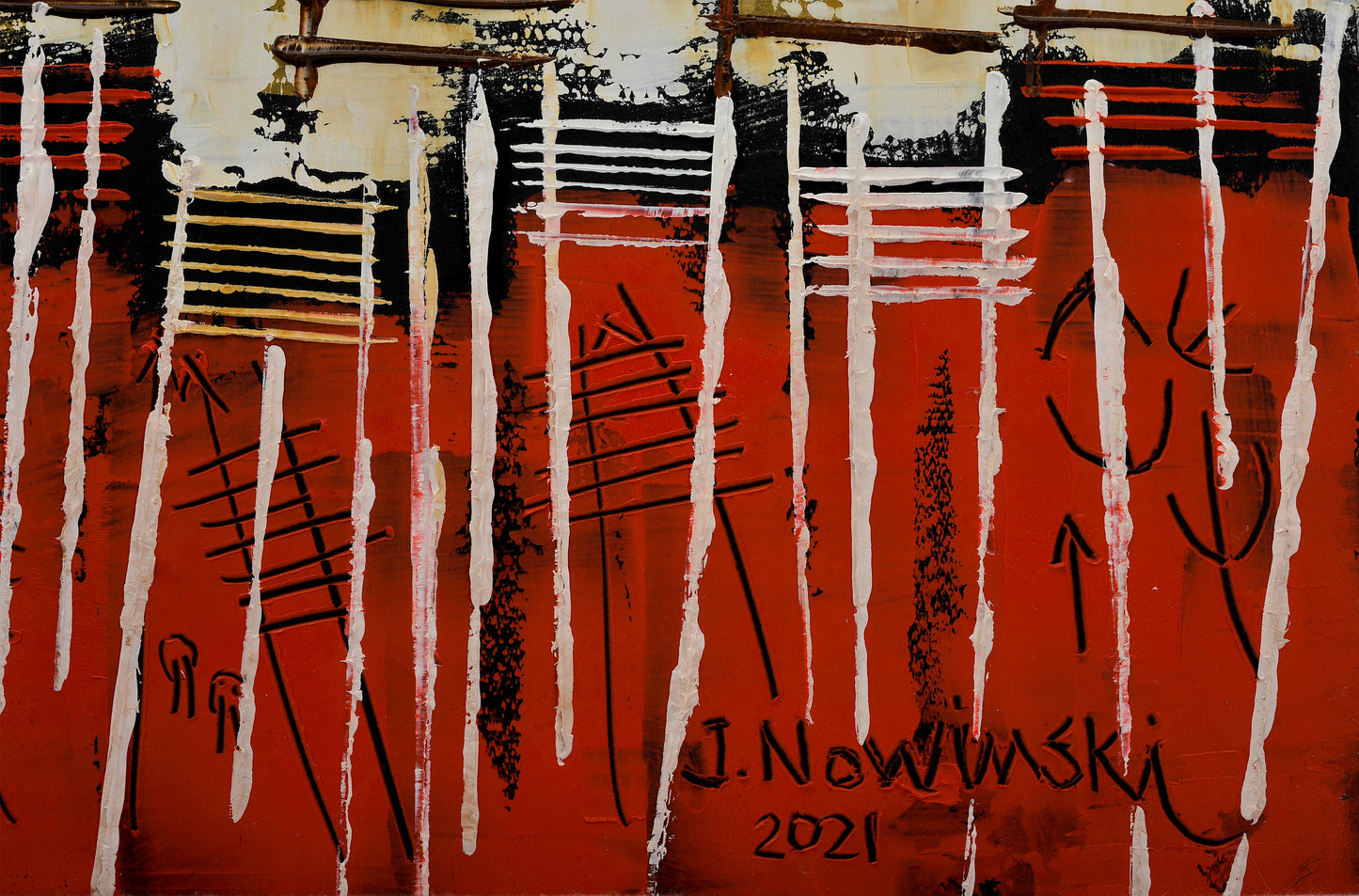 ABSTRACTO CON SIGNO 2. Jaime Nowinski, Uruguay. Año 2021, 68x100cm