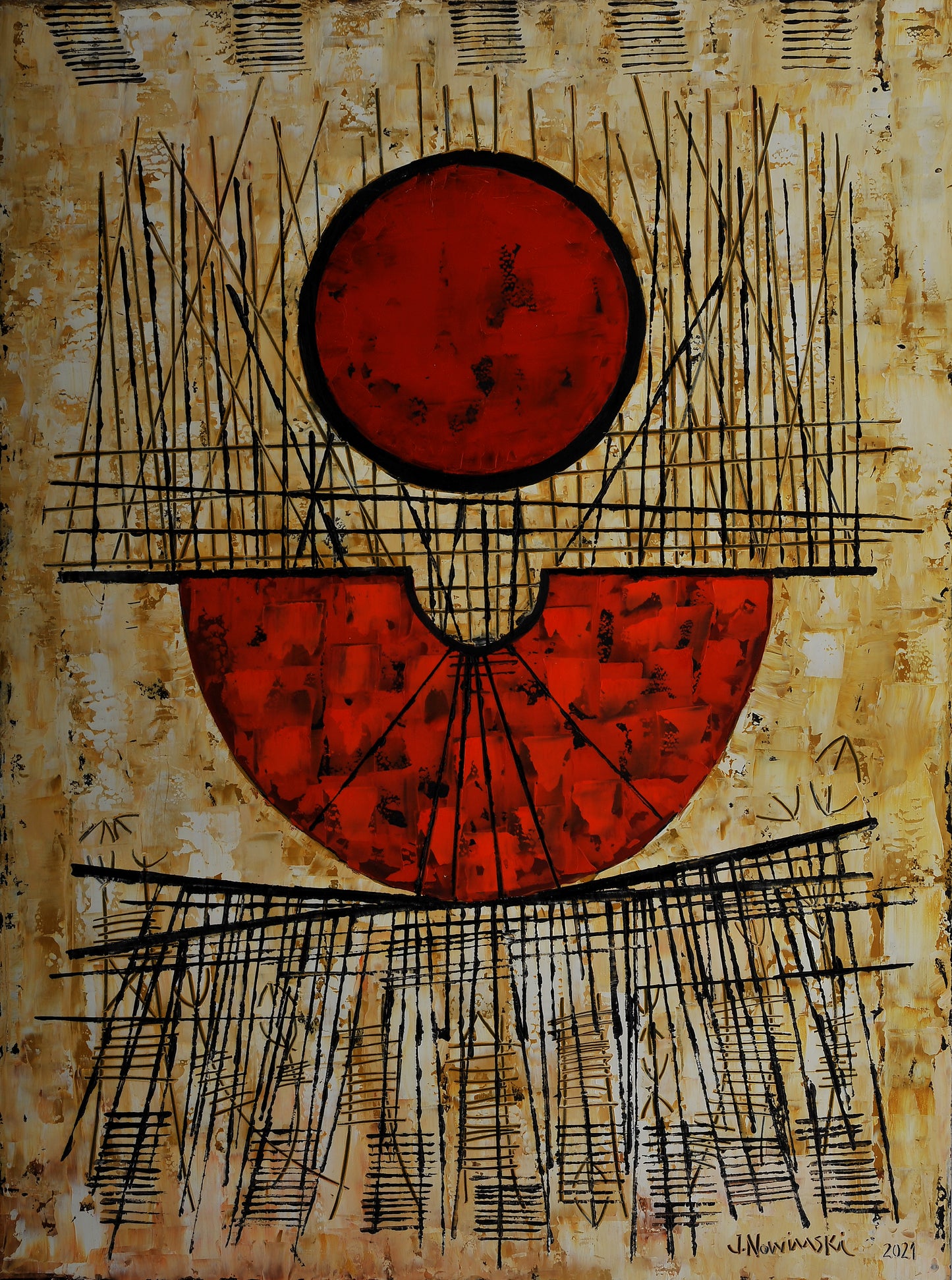 ABSTRACTO. Jaime Nowinski, Uruguay. Año 2021, 92x68cm