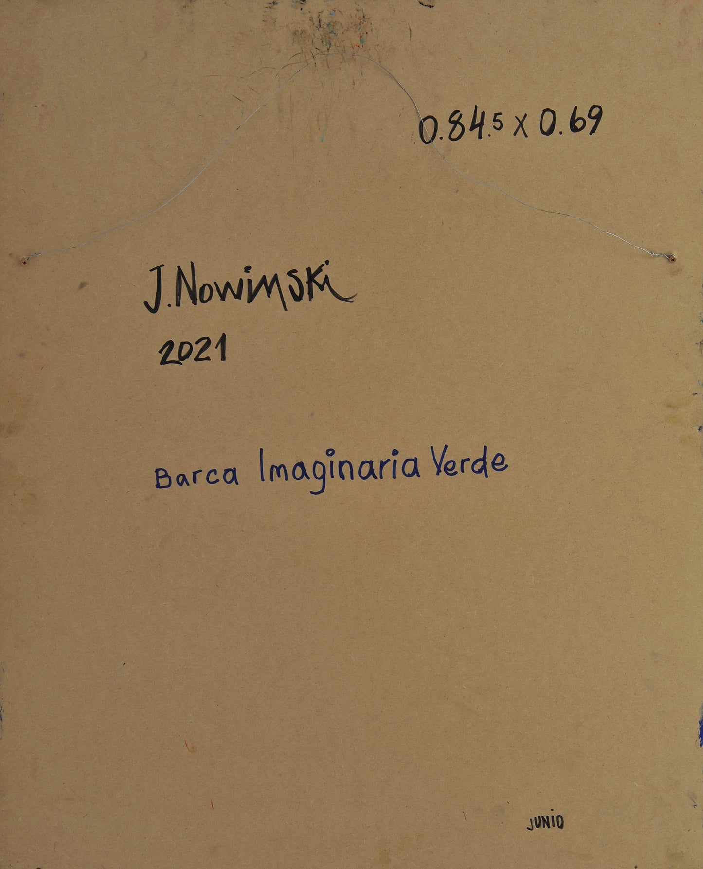 BARCA IMAGINARIA VERDE. Jaime Nowinski, Uruguay. Año 2021, 84.5x69cm