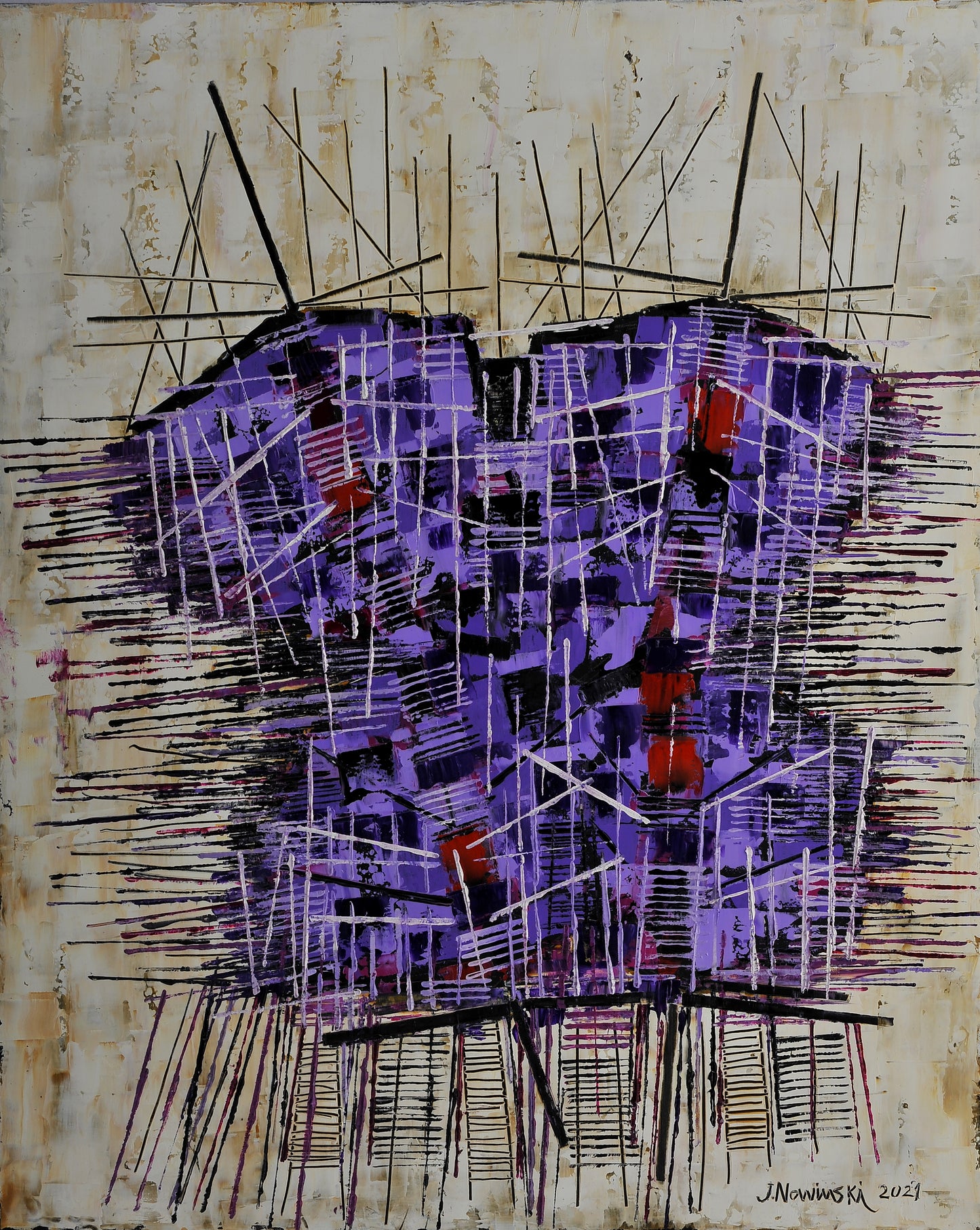 CONCIERTO EN VIOLETAS 3. Jaime Nowinski, Uruguay. Año 2021, 85x68.5cm