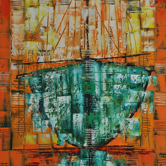 BARCA VERDE. Jaime Nowinski, Uruguay. Año 2020, 80x60cm