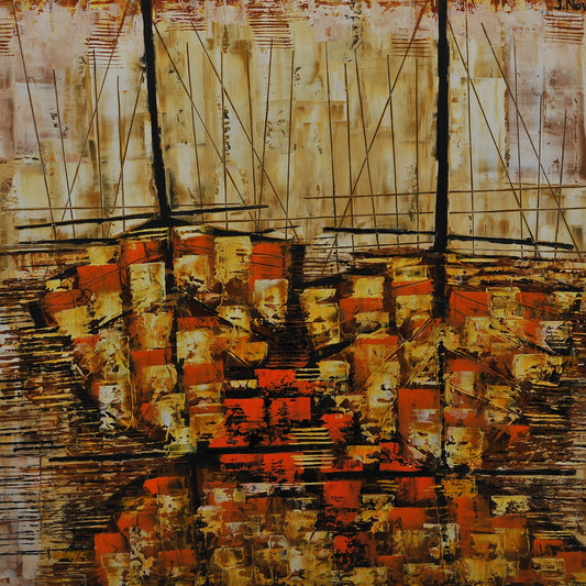 BARCAS ABSTRACTAS. Jaime Nowinski, Uruguay. Año 2020, 68x85cm