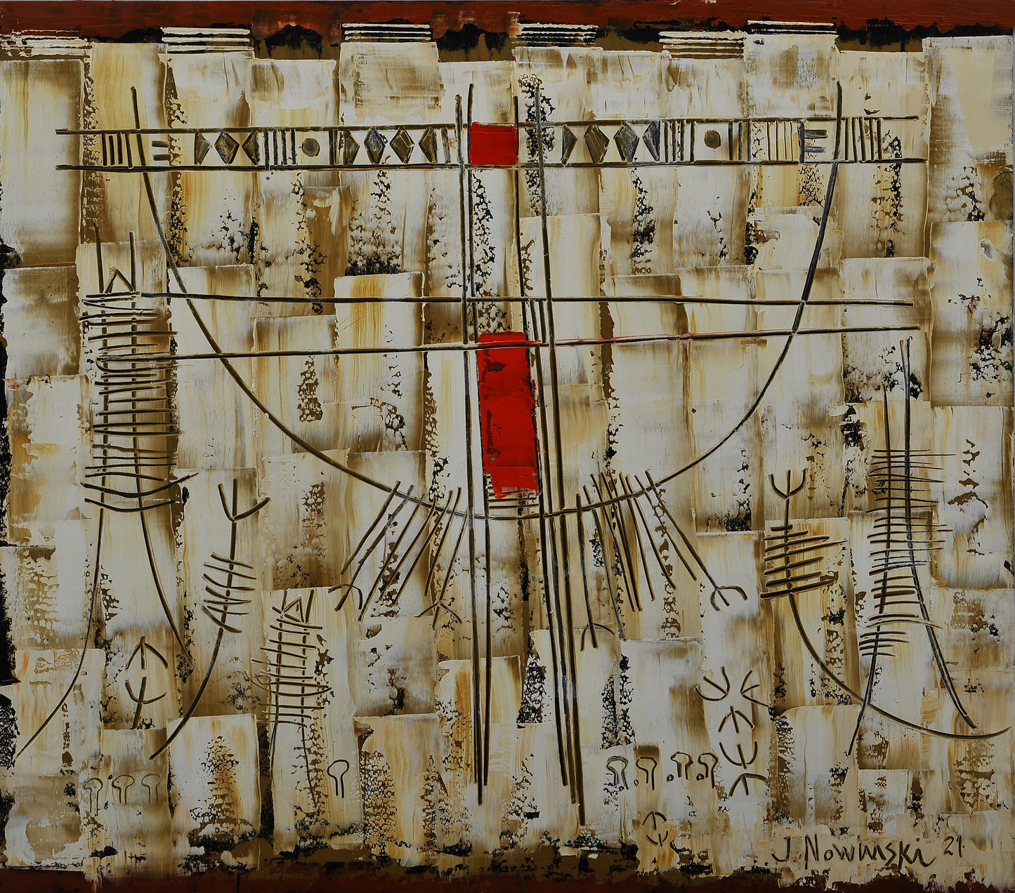 SIGNOS Y TRANSPARENCIA. Jaime Nowinski, Uruguay. Año 2021, 60x68cm