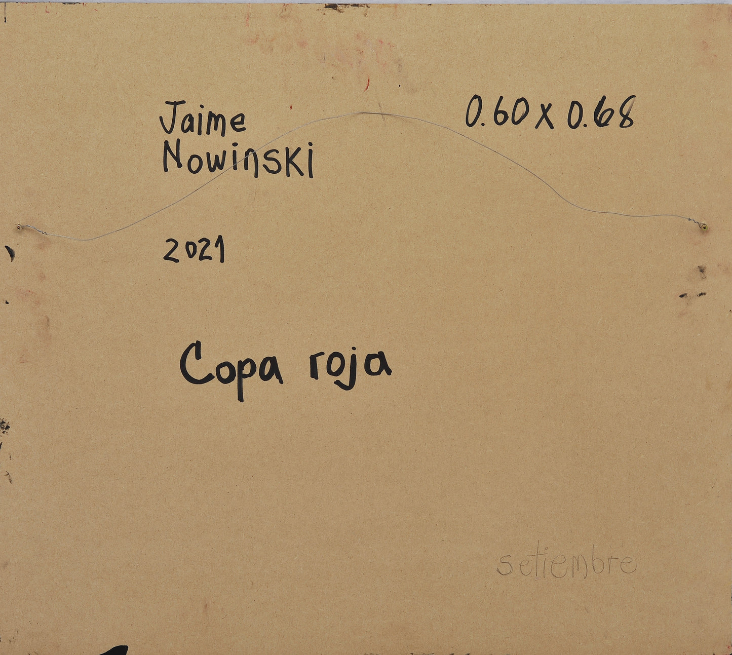 COPA ROJA. Jaime Nowinski, Uruguay. Año 2021, 60x68cm