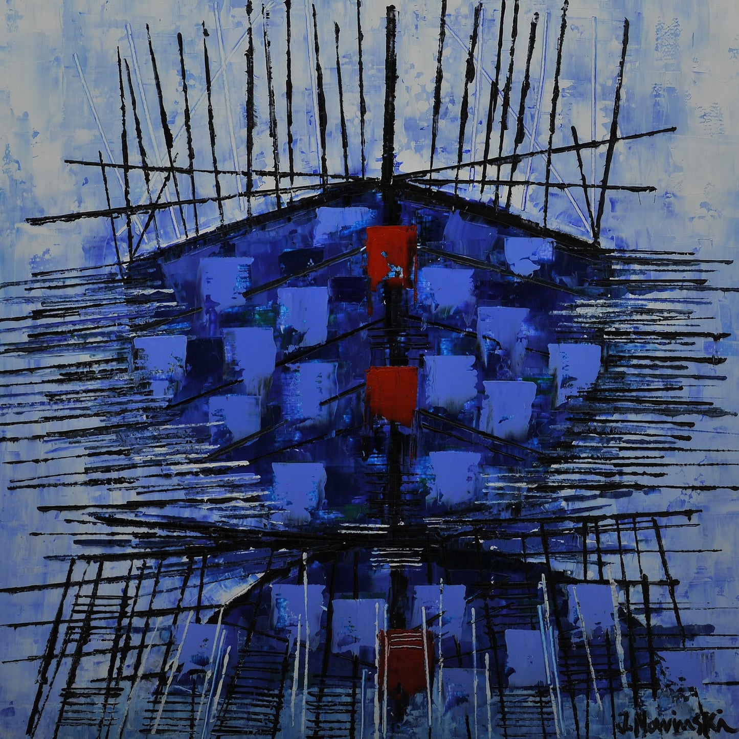 BARCAS. Jaime Nowinski, Uruguay. Año 2021, 60x68cm