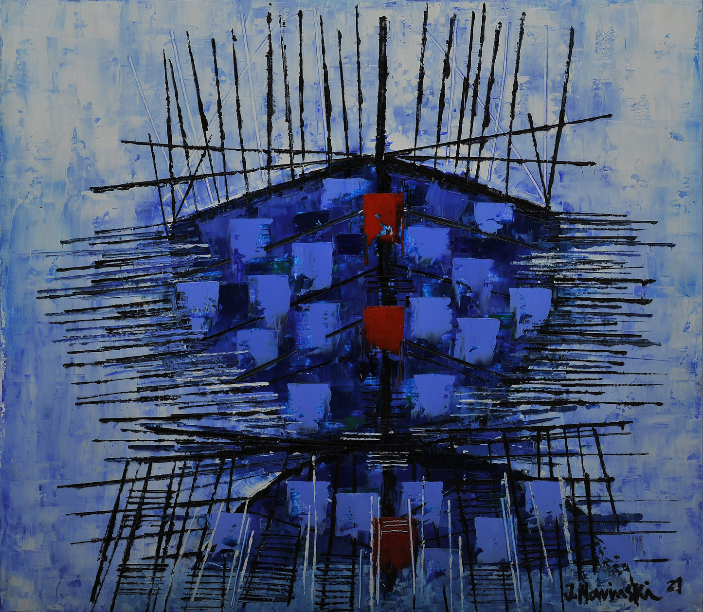 BARCAS. Jaime Nowinski, Uruguay. Año 2021, 60x68cm