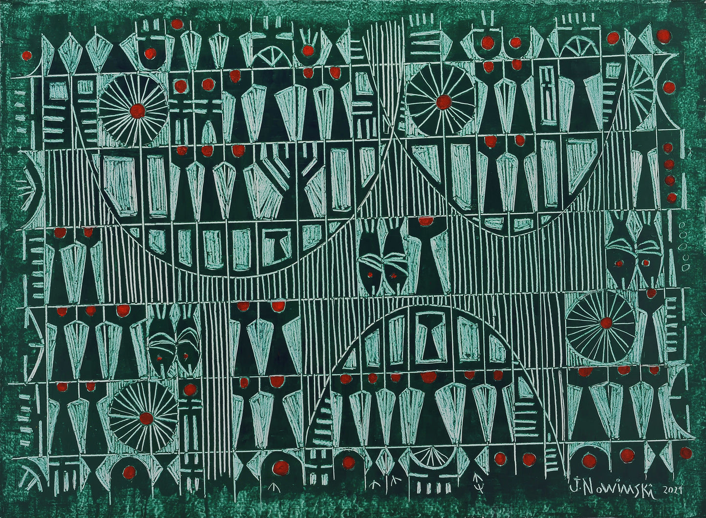 CONSTRUCCIÓN ABSTRACTA 3. Jaime Nowinski, Uruguay. Año 2021, 68x92cm